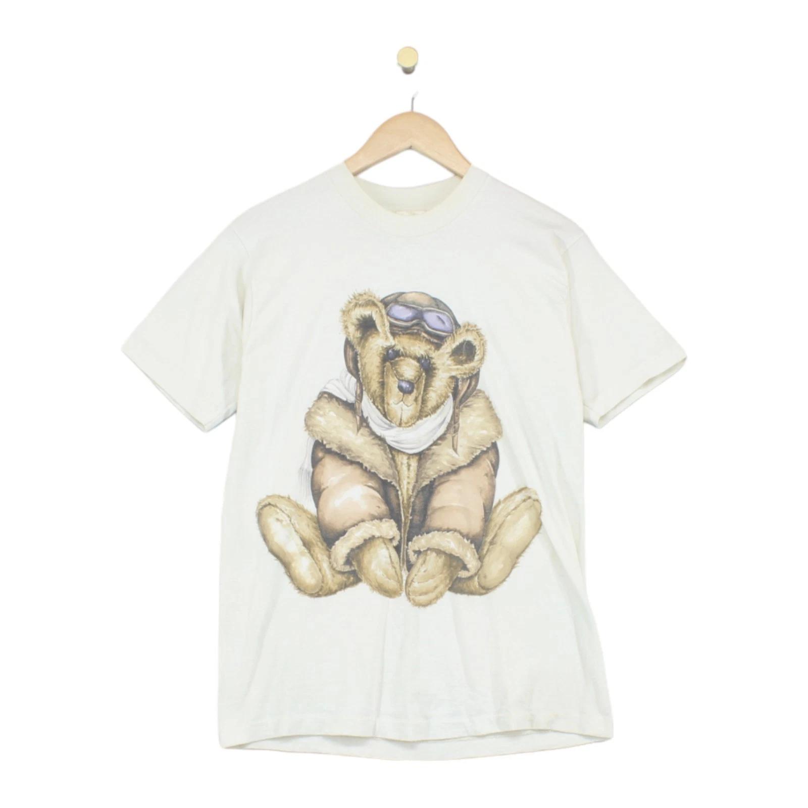 

Vintage Teddy Bear Company T-Shirt Mens Size S/M Off White Graphic Single Stitch 2XL
