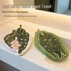 Leaf-Shaped Coral Fleece Hanging Hand Towel for Kitchen & Bathroom Cleaning