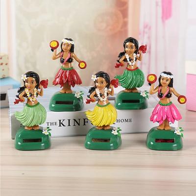 Car Ornament Solar Decoration Bobblehead Doll Hawaiian Girl Shape Ornament Gift Creative Interior Car Supplies Car Doll Ornament