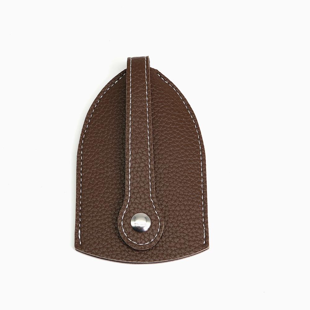 Unisex Pull Type Key Bag Mini Leather Keychain Pouch Portable Key Holder Case Key