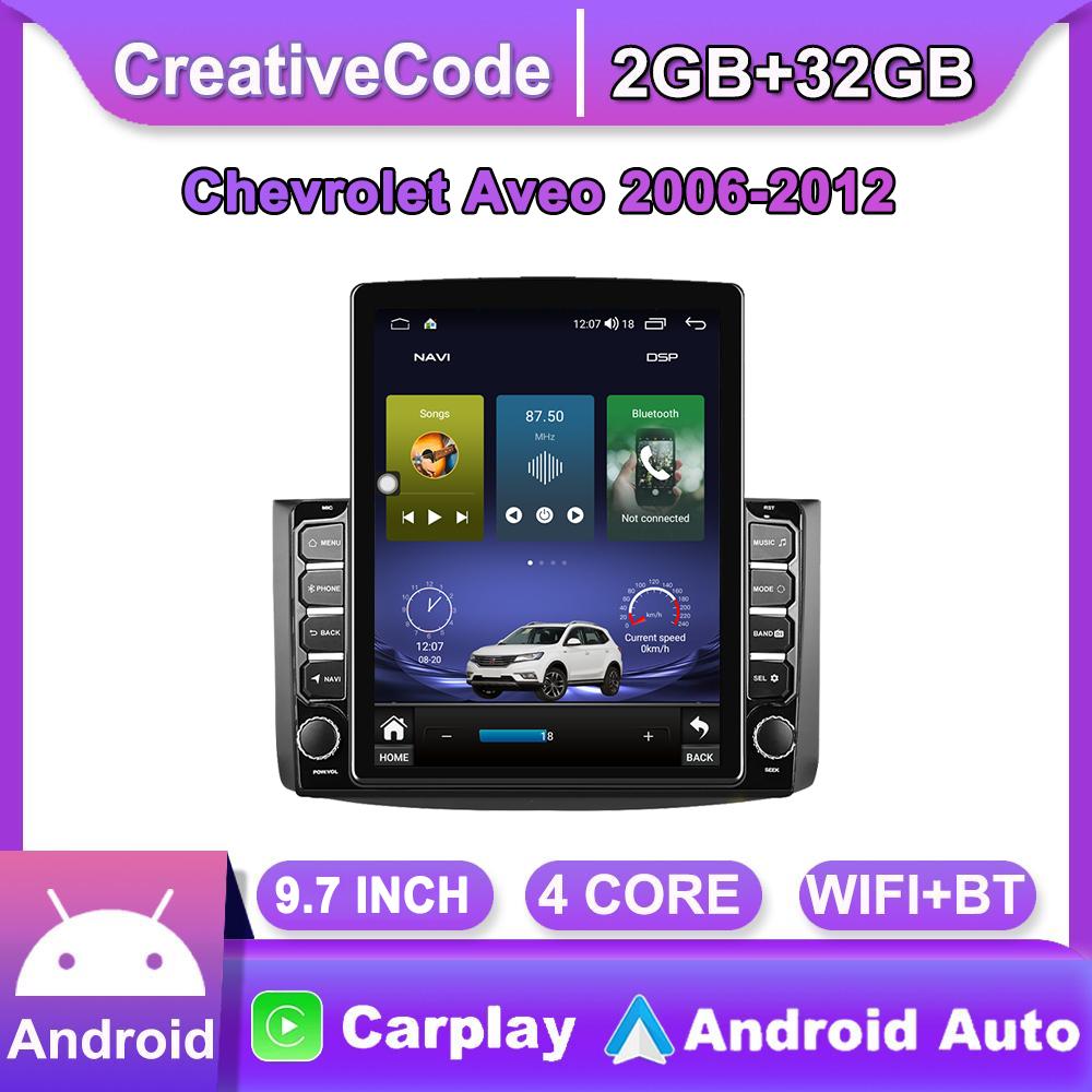 

9,7-дюймовый автомобильный радиоприемник на базе Android для Chevrolet Aveo 2006-2012, 2 DIN Tesla, вертикальный экран, Carplay, авторадио, мультимедийный плеер, 2 + 32 ГБ