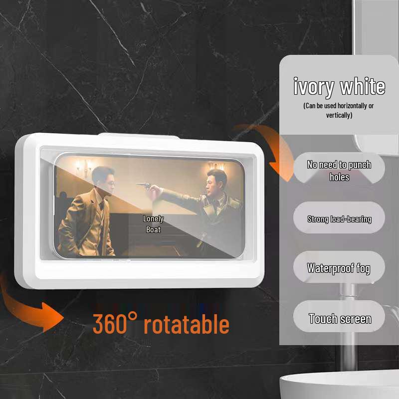 Waterproof Anti-Fog Rotatable Phone Holder for Bathroom & Kitchen