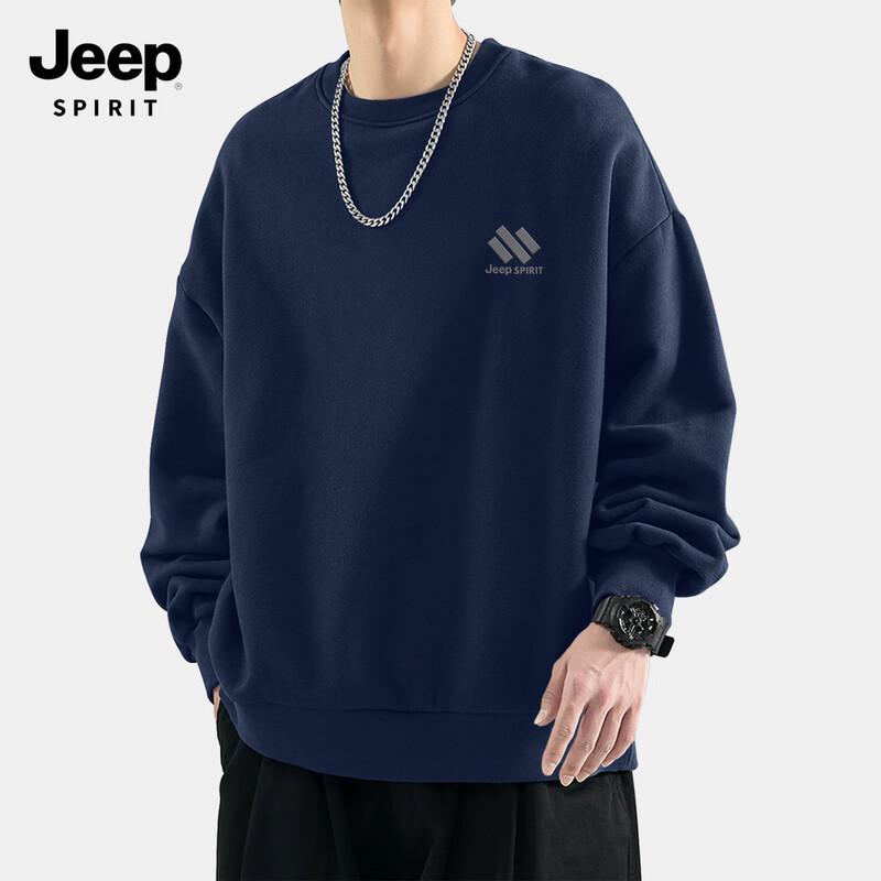 JEEP SPIRIT Men's Winter Fleece Lined Round Neck Sweatshirt