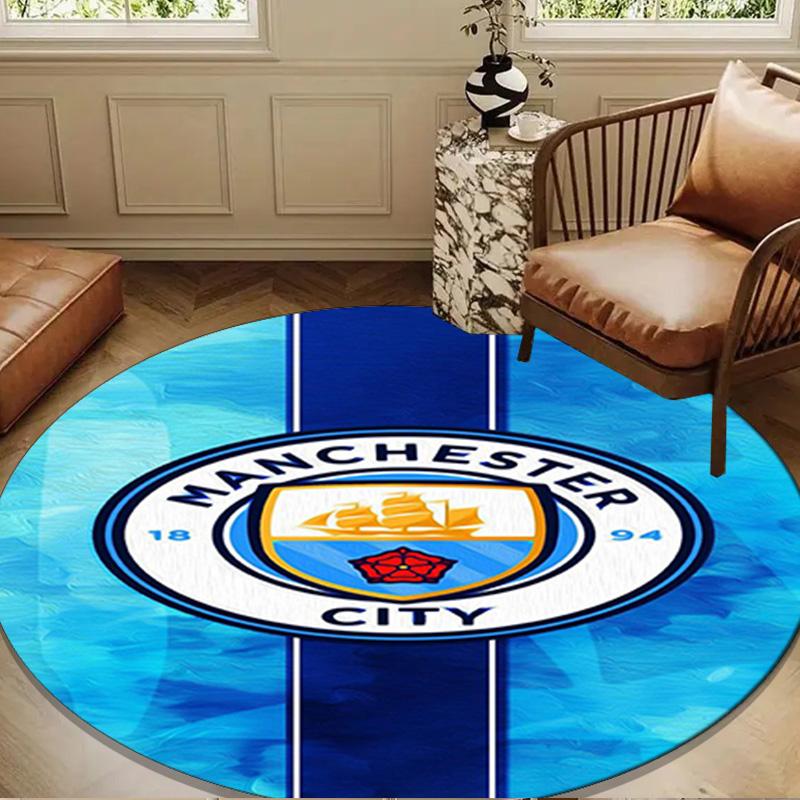 1PC rug City Football Club Round mat Home Decor, Chair rug For livingroom,Bedroom, doormat home decor Birthday Gift Christmas Gifts