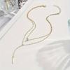 Fashion Retro Exquisite Y-shaped Tassel Glittering Zircon Pendant Multi-layer Necklace Charm Zircon Niche Simple Party Zircon