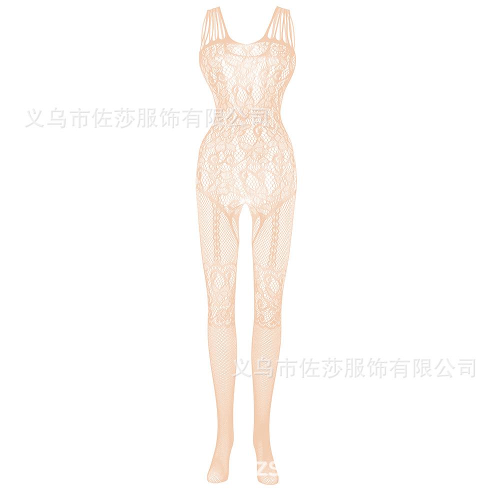 Sexy underwear suspenders Sexy black real life hollow open-file one-piece mesh stockings Jacquard mesh socks