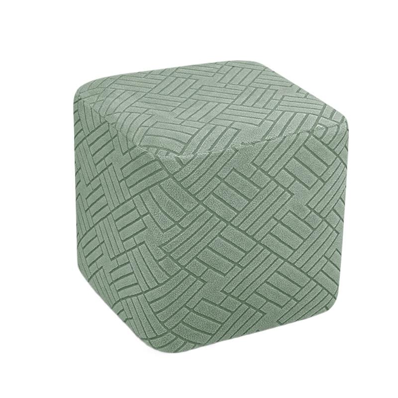 

Classic Jacquard Square Footstool Cover Durable Polyester Stretch Washable Ottoman Cover Solid Color Home Decor For Living Room 1pc