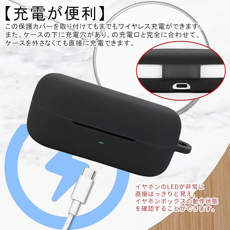 PRODELI Earphone Case For WF-C510 Exclusive Cover Shockproof Scratch Prevention Silicon Material With Carabiner Loss Prevention Can Be Charged While