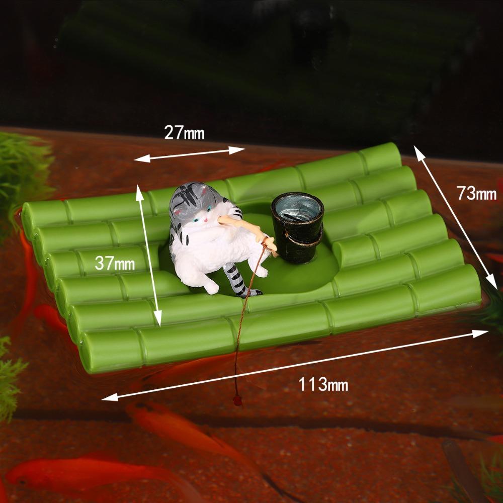 

Mini Panda Fishing Raft Realistic Fishing Ornament Fish Tank Decorations Aquarium Use Style 11