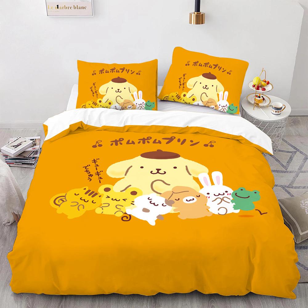 Pom Pom Purin Bedding Sets Comforter Quilt Bed Cover Duvet Cover Pillow Case 2-3 Pieces Sets Kids Adult Size Cartoon Decor