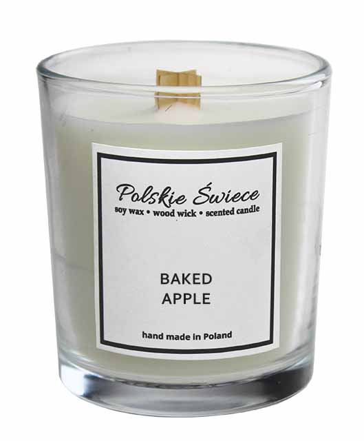 soy candle with a wooden wick + BAKED APPLE