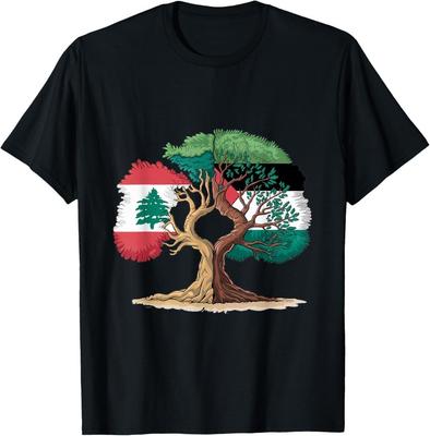 Liban Palestyna Flaga Libańska Palestyńska Zjednoczona Unisex Koszulka