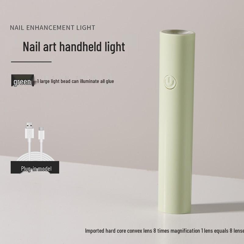 Compact Handheld Nail Lamp: Quick-Drying UV Phototherapy, No Hand Darkening