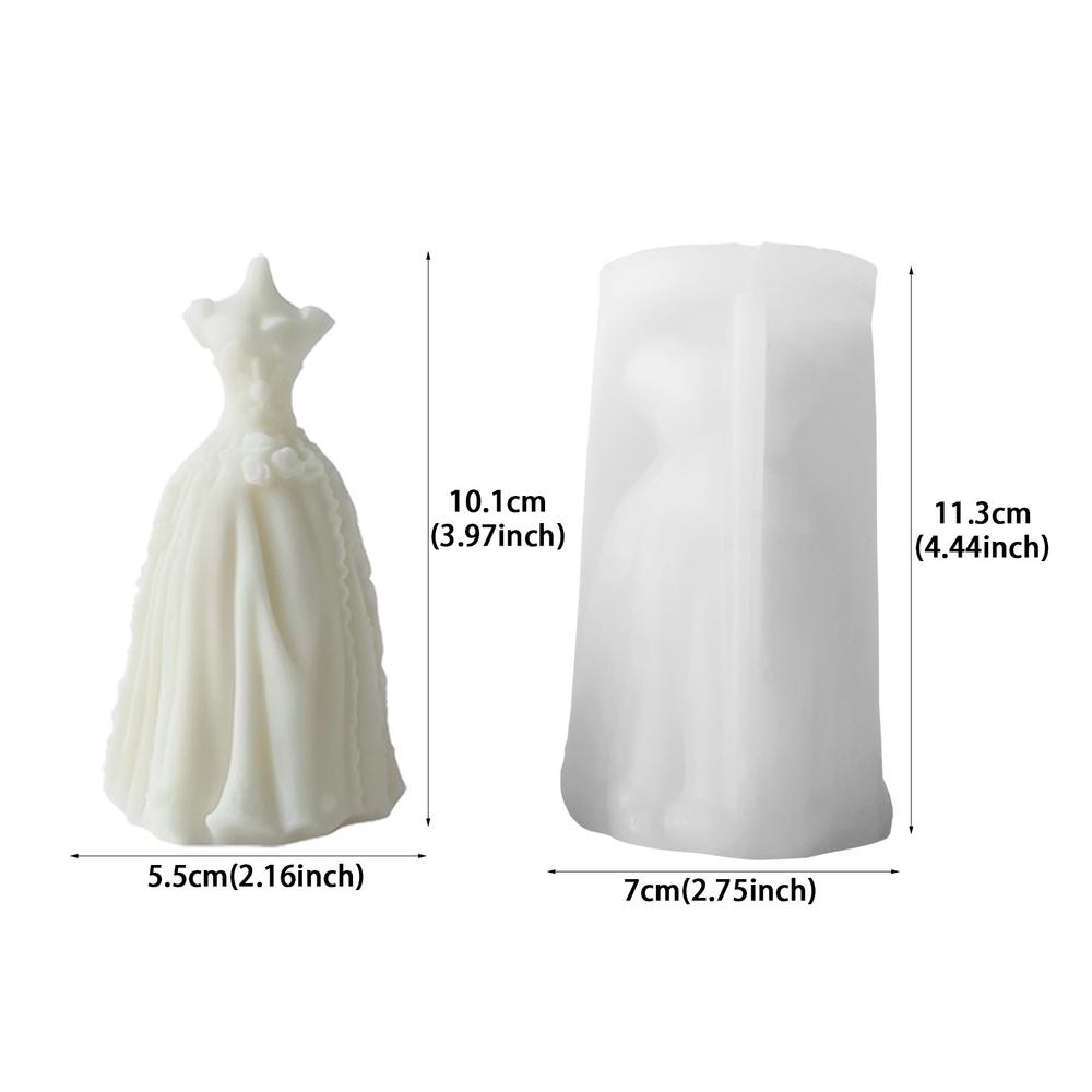 Silicone Candle Molds Wedding Dress Making Candle Silicone Mold Wedding Dress Resin Casting Mold For Candle Wax Making