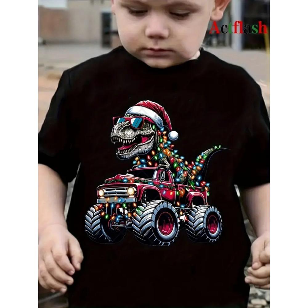 Children's T-shirt dinosaur pattern boys' clothing casual O-neck boys' T-shirt street fashion top children's clothing