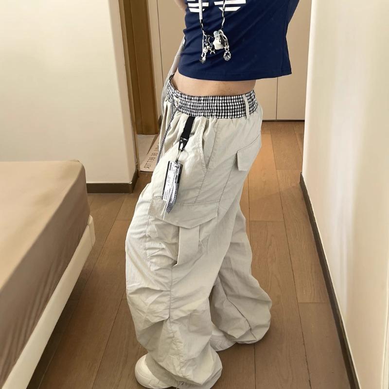Vintage Pleated Paratrooper Quick-drying Overalls Men's and Women's Vibe Summer Versatile Wide-leg Casual Banana Scimitar Pants