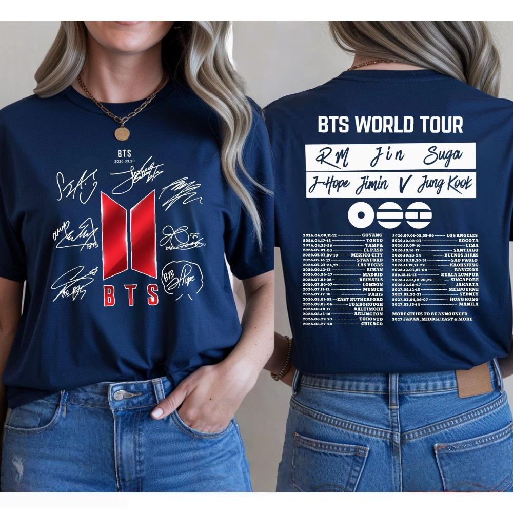 Sommer BTS Arirang Welttournee Muster Neutrales Hemd 4XL gray