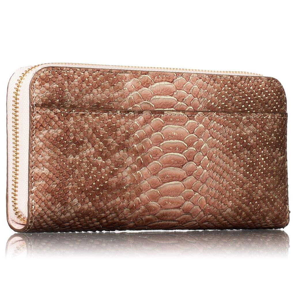 [VOICE] Align Women's Anaconda Diamantina Long Wallet, Made in Italy by Atema, featuring Cowhide Leather with Elegant Python Embossing. A perfect