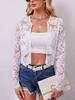New Elegant Women's Long Sleeved See Through Lace Jacket Cardigan Top