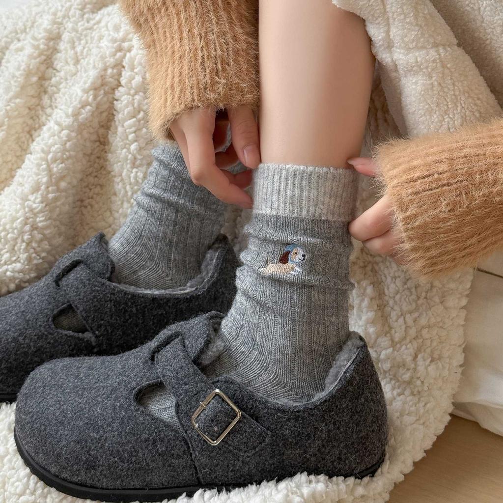 Cute Warm Wool Socks Winter Socks Winter Socks Medium Tube Socks Cartoon Socks Thickened