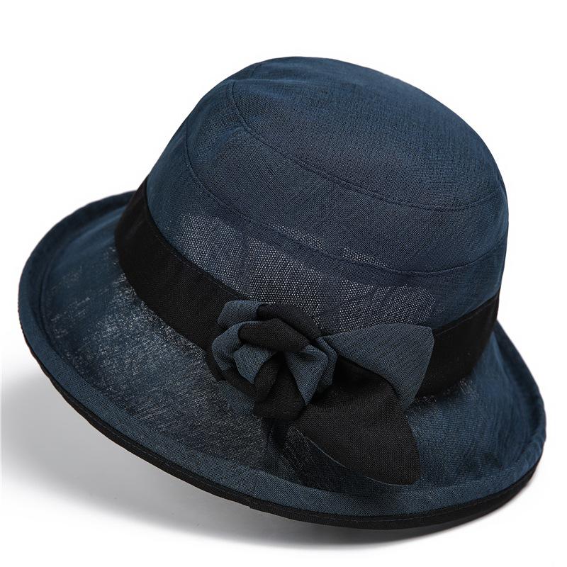 Summer Bucket Hat Bow Travel Fashion Elegant Crimped Basin Hat Sunshade Sunscreen Hat
