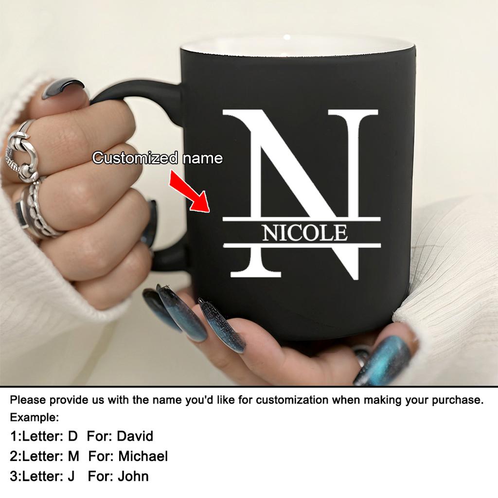 11oz Personalizowany Kubek do Mleka z Czarnym Napisem Dla Kawiarni, Ceramiczny Kubek do Kawy, Kubek do Picia, Filiżanka do Herbaty, Prezenty Świąteczne