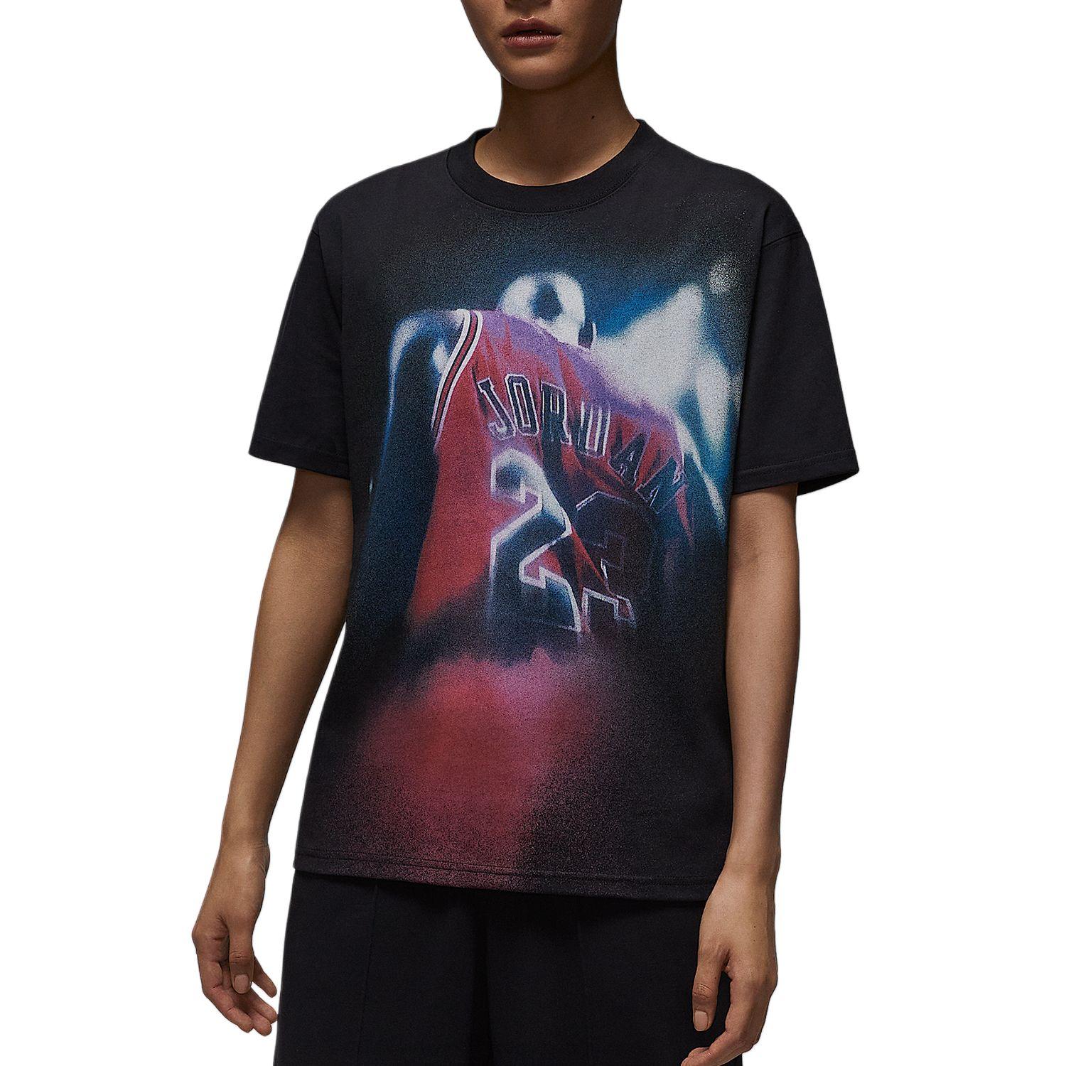 Jordan GFX T Shirts Women s Black Crew Neck Moderate IB1964-010 S