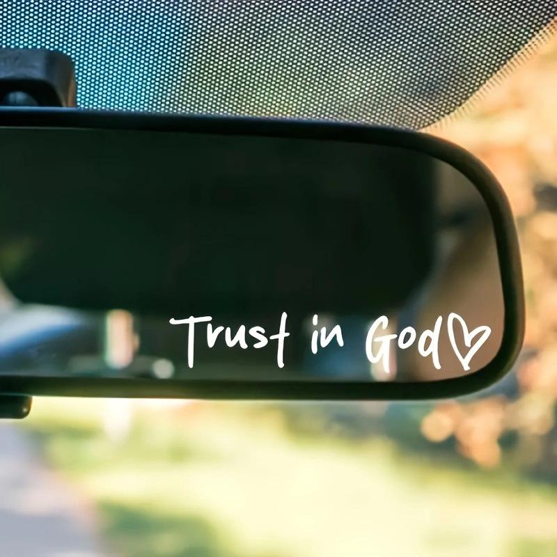 Faith In God Car Rearview Mirror Sticker: Trust and Believe In Jesus