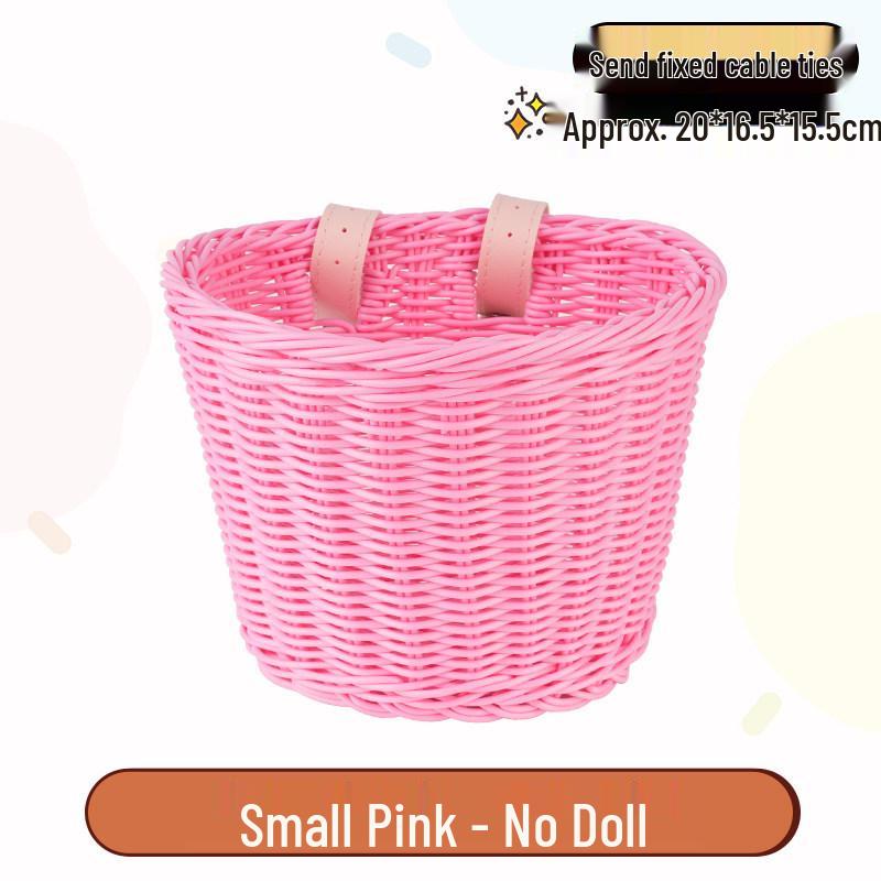 Retro Woven Front Basket for Children's Bicycles, Scooters, or Doll Strollers