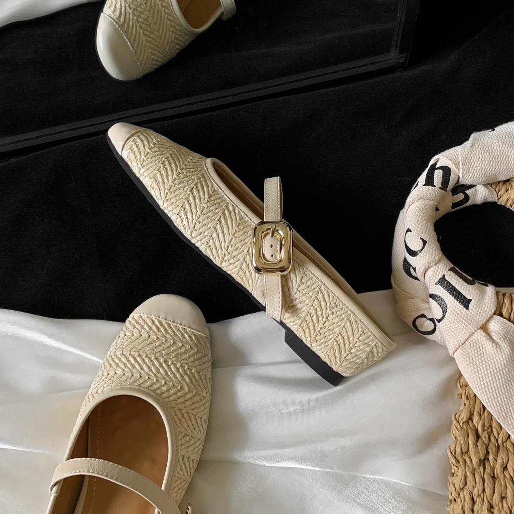 Fashion Designer Silvery Women Ballet Flats Fashion Casual Soft Sole Mary Jane Shoes Women's Slippers Comfort Shallow Ballerina Shoes