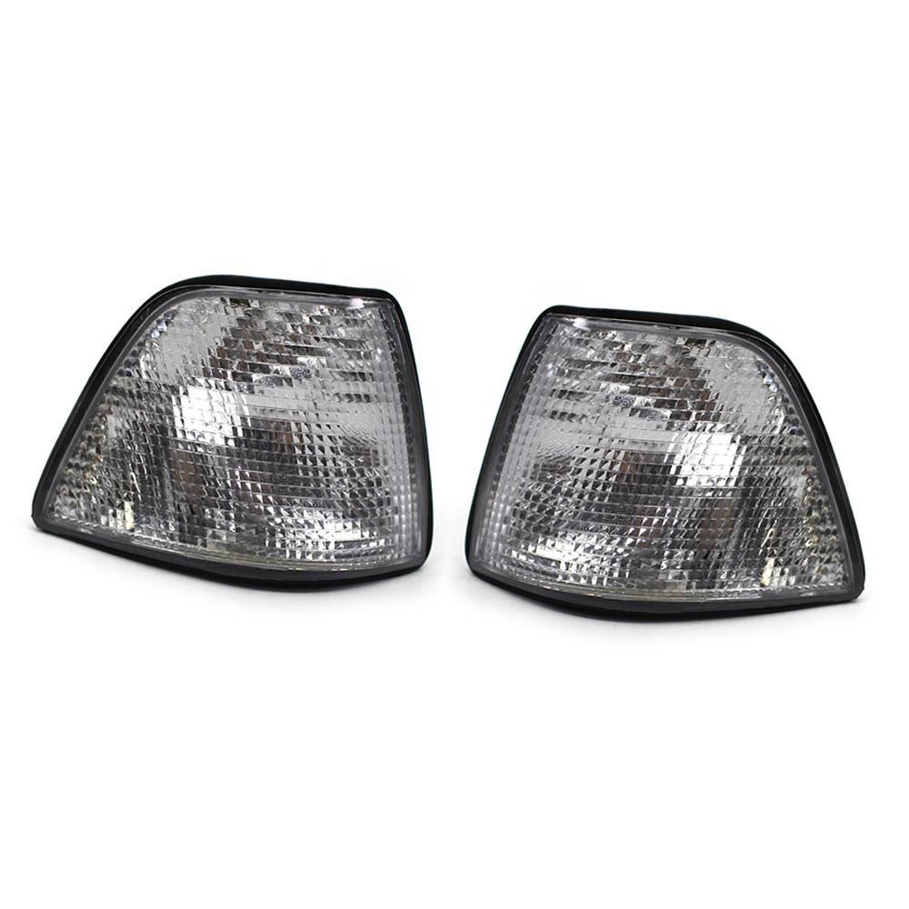 A Pair of Turn Signal Light With White Lens Replacement For BMW E36 318i 328i M3 Turn Signal Light  Plastic Material Left /Right