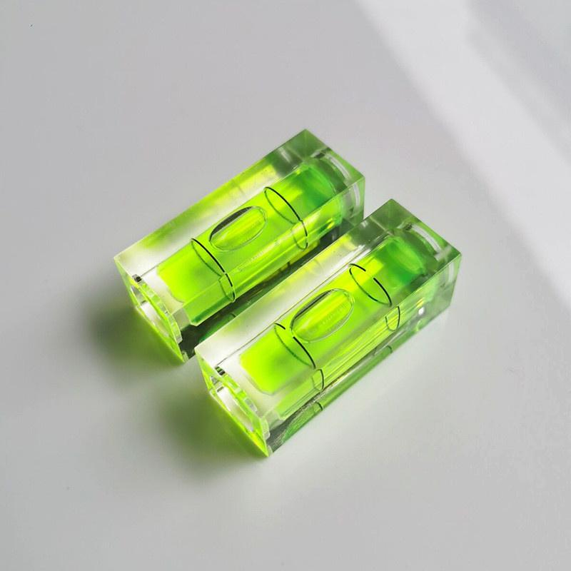 15X15X40mm Quadratische Wasserwaage Grün Libellenwaage Horizontal Präzision Spiritusblase Libelle Neigungsmesser Messset