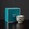 Sushih Blue & White Yongle Gilded Silver Ceramic Teacup