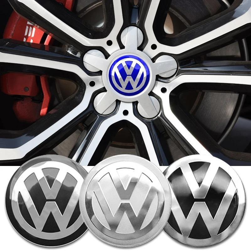 For Volkswagen 4Pc 56mm Car Wheel Center Hub Caps Badge Sticker Accessories For VW Volkswagen Golf Polo Passat Touran Jetta Accessory EO1