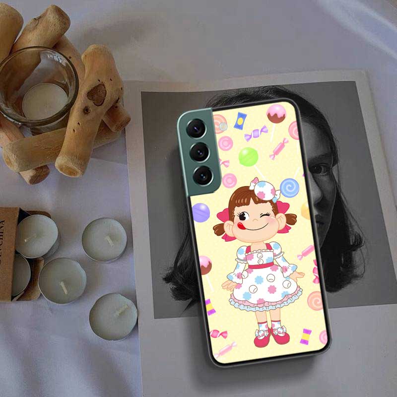 F-Fujiya M-Milky P-Peko C-chan Cartoon Phone Case For Samsung Galaxy S22 S25 Ultra S21 S10 Plus S26 Edge S20 S23 S24 FE Cove