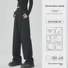 Women's High-Waist Black Wide-Leg Suit Pants - Autumn Casual, Slim, & Straight Leg Fit