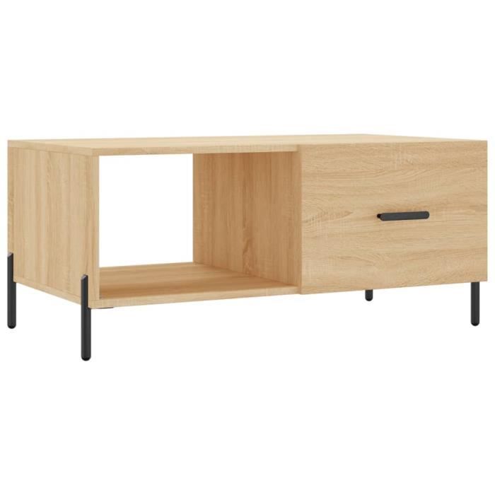 VidaXL Table basse chêne sonoma 90x50x40 cm bois d'ingénierie 829223