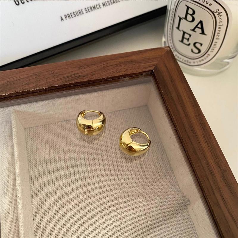 Korean New Classic Gold Color Plated Metal Hoop Earrings For Women Fashion Jewelry Temperament Girls Daily Wear Earrings