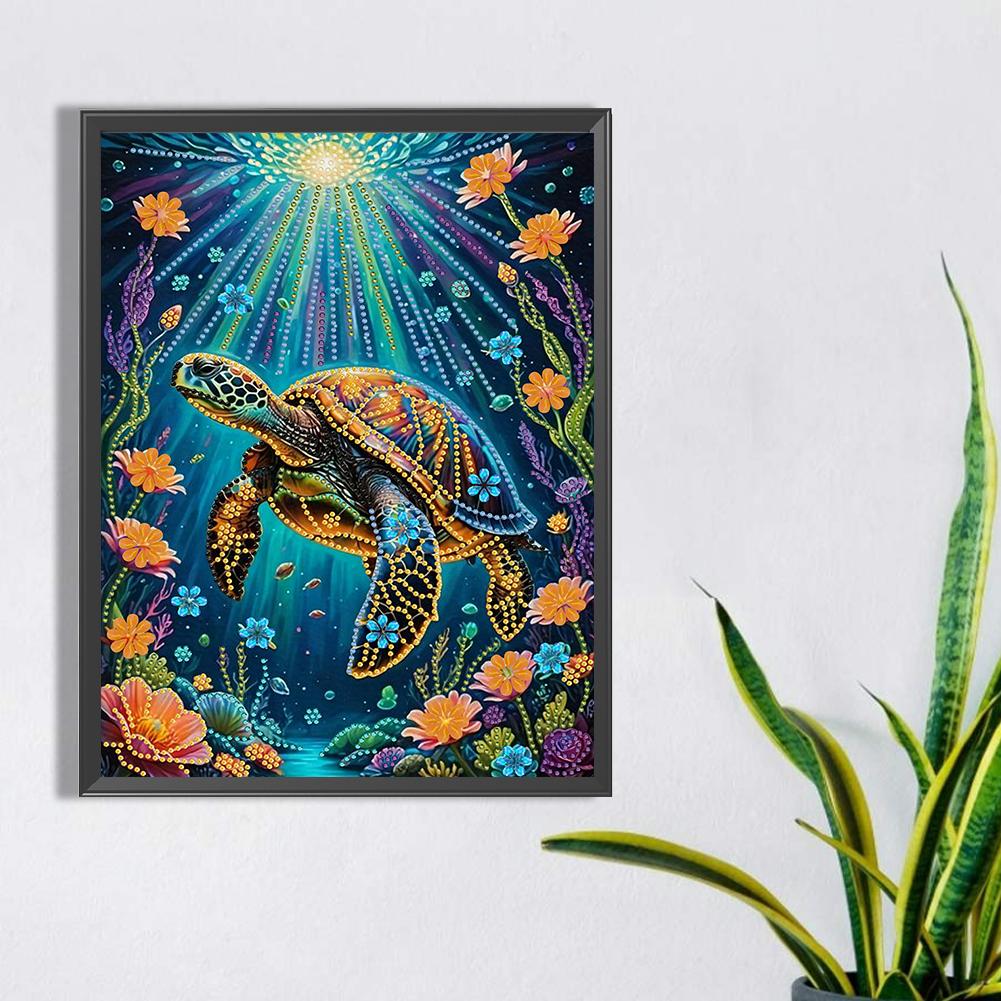 5D DIY Partial Special Shaped Drill Diamond Painting Kit 30 * 40cm Easter Decor Dolphins Marine Animals Decor Home Bedroom Decor