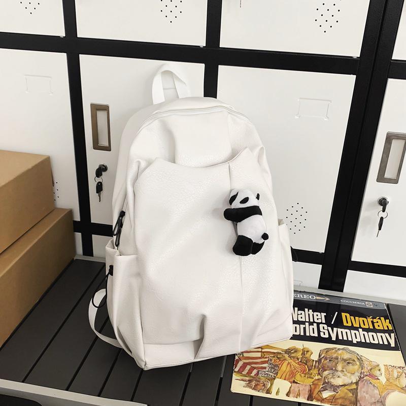 New Fashion PU Leather Double-Compartment Retro Backpack for Women