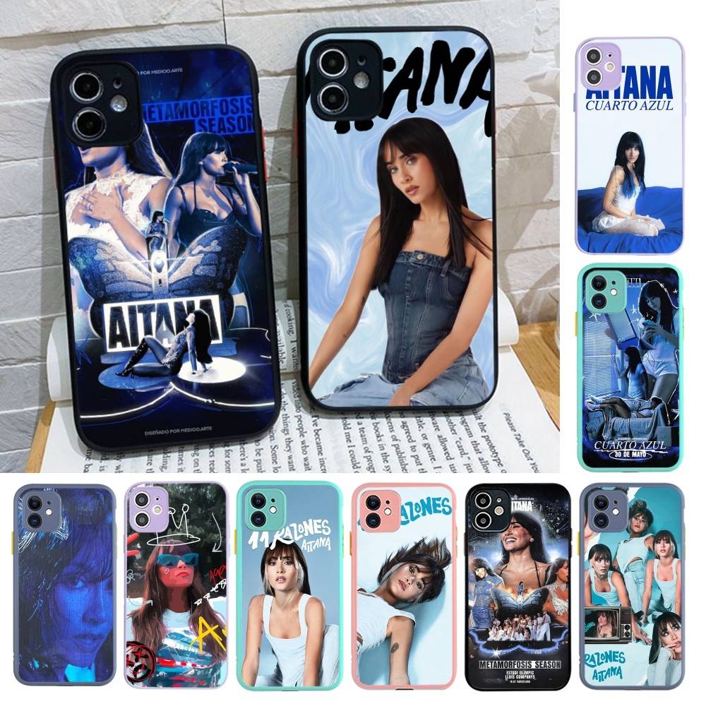 Funda de Silicona de la Cantante Española Aitana Ocaña para iPhone 16 15 14 13 12 11 Pro Max Plus X XS MAX Funda Mate a Prueba de Golpes