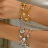 Super Fairy Marine Life Seashell Jellyfish Starfish Wide Cuff Bracelet - European & American Beach Vacation Style
