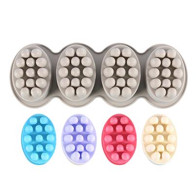 3D Handmade Soap Silicone Molds Diy Resin Oval Shape Massage Soaps Crafts