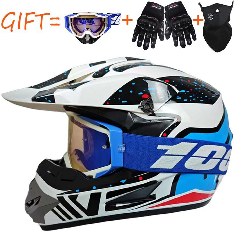 Equipped With 100% Goggles + Gloves Mask Off-road Helmet Mountain Biking Downhill Youth Go-kart