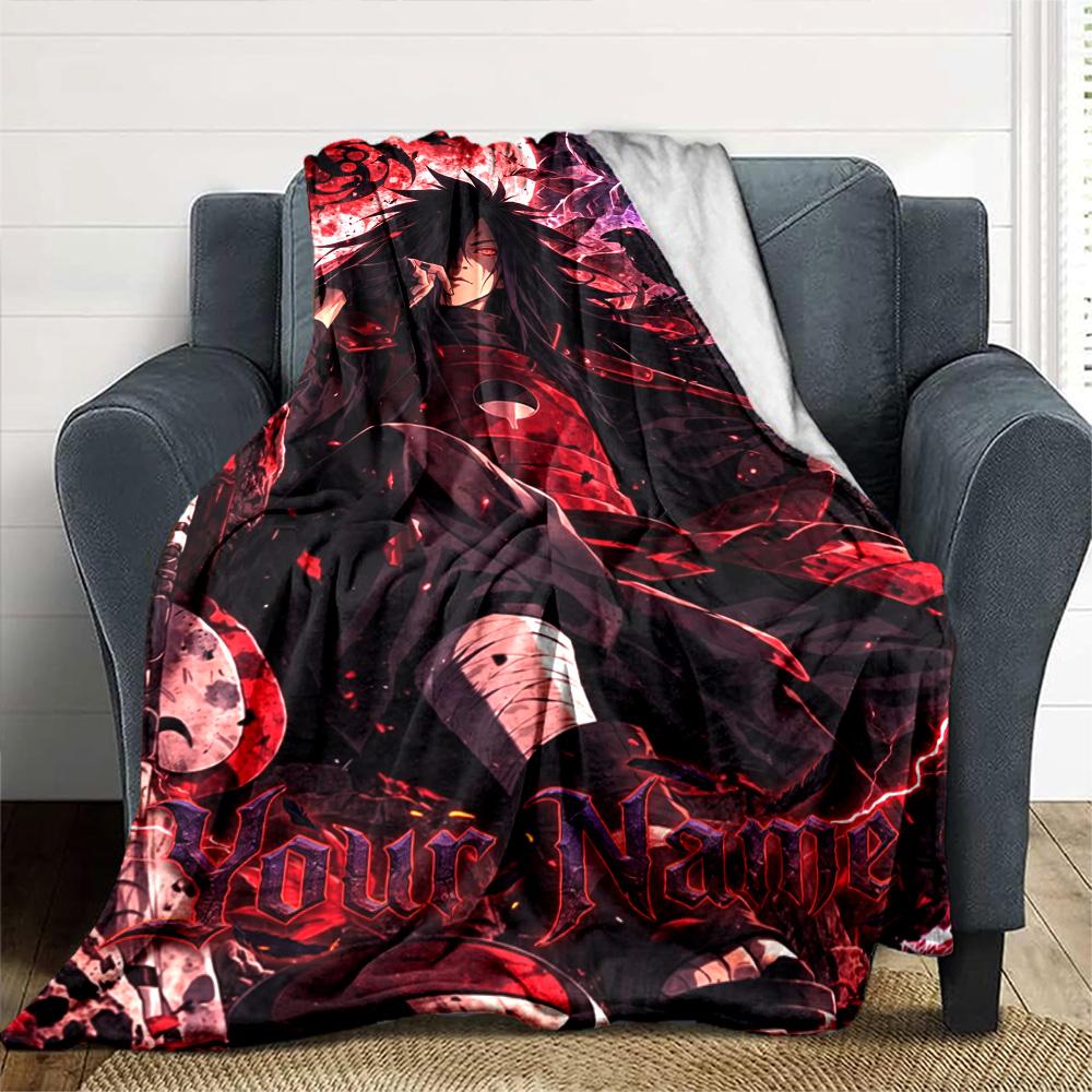Naruto Character Personalized Text Blanket Lightweight Customizable Blanket Comfortable Great for Nap Office Office Chair Livingroom All-Season Use