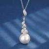 Jewelry Copper Bottom Gold-Plated Inlaid Pearl Temperament Leaf Set Female 16-14Mm