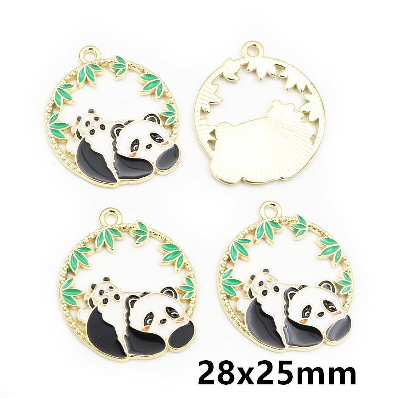 10pcs Enamel Animal Panda Skull Butterfly Charms Pendant Alloy Metal DIY Jewelry Making Accessories for Earrings Necklace