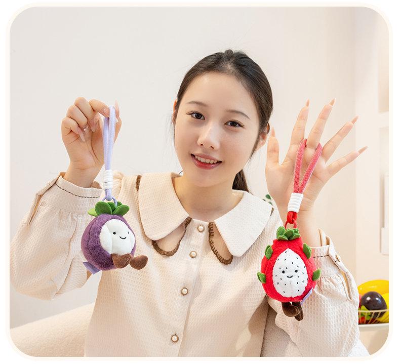 Fruit Plush Toys: Strawberry, Mangosteen, Watermelon, Pear - Tossable Figurines & Wedding Gift Dolls