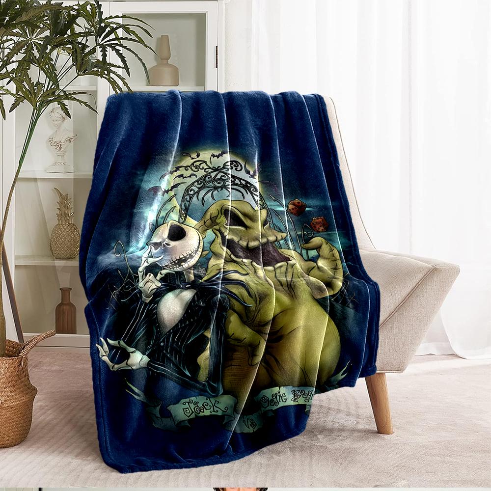 The Nightmare Before Christmas Theme Printed Blanket - Perfect for Couch, Bed, Travel & Outdoor Use | Machine Washable, Cozy & Durable.