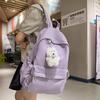 Solid Color Lightweight Nylon Junior Senior High School Schoolbag